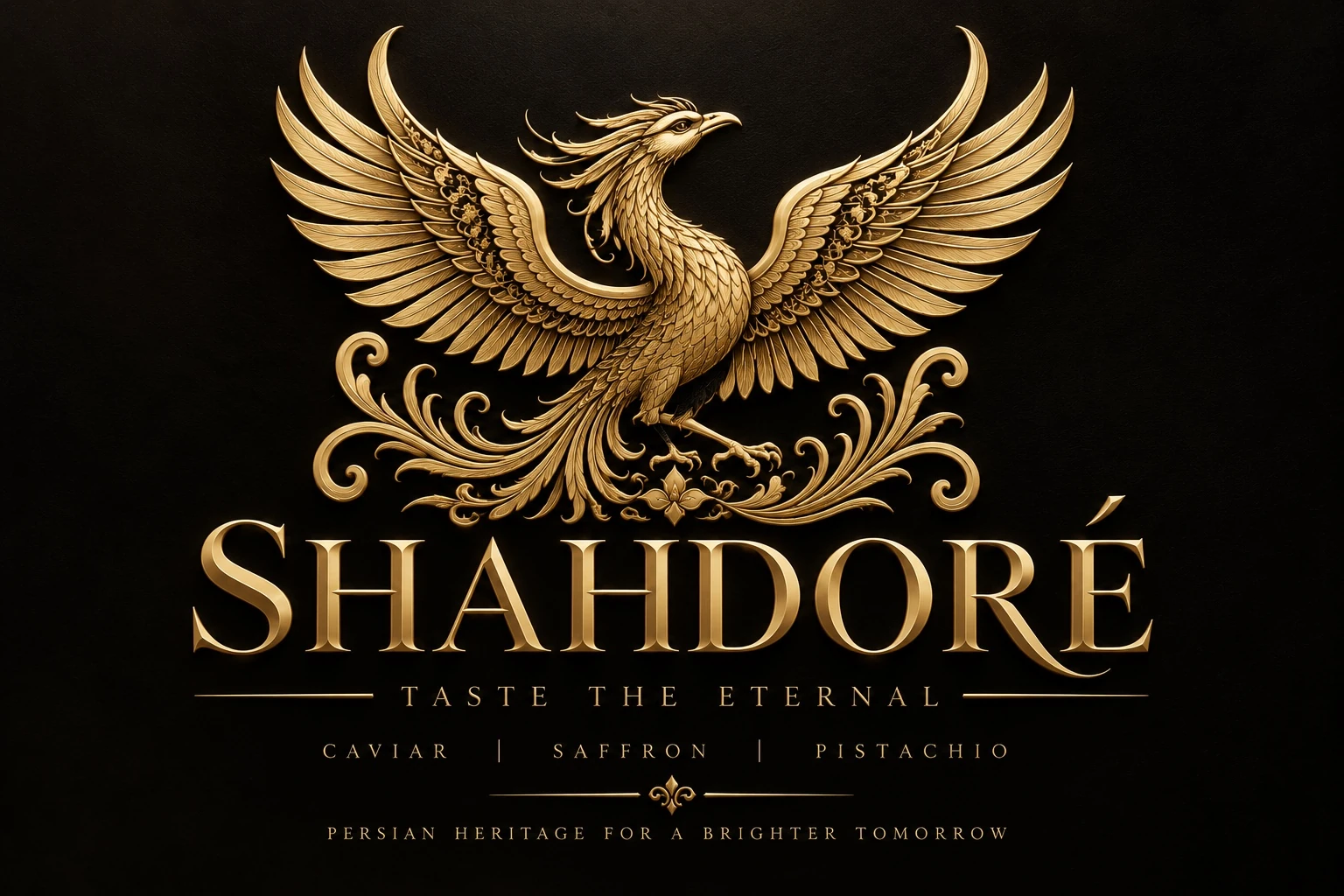 Shahdoré golden Simurgh emblem